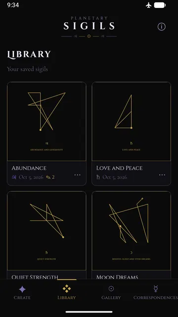The private library of saved sigils